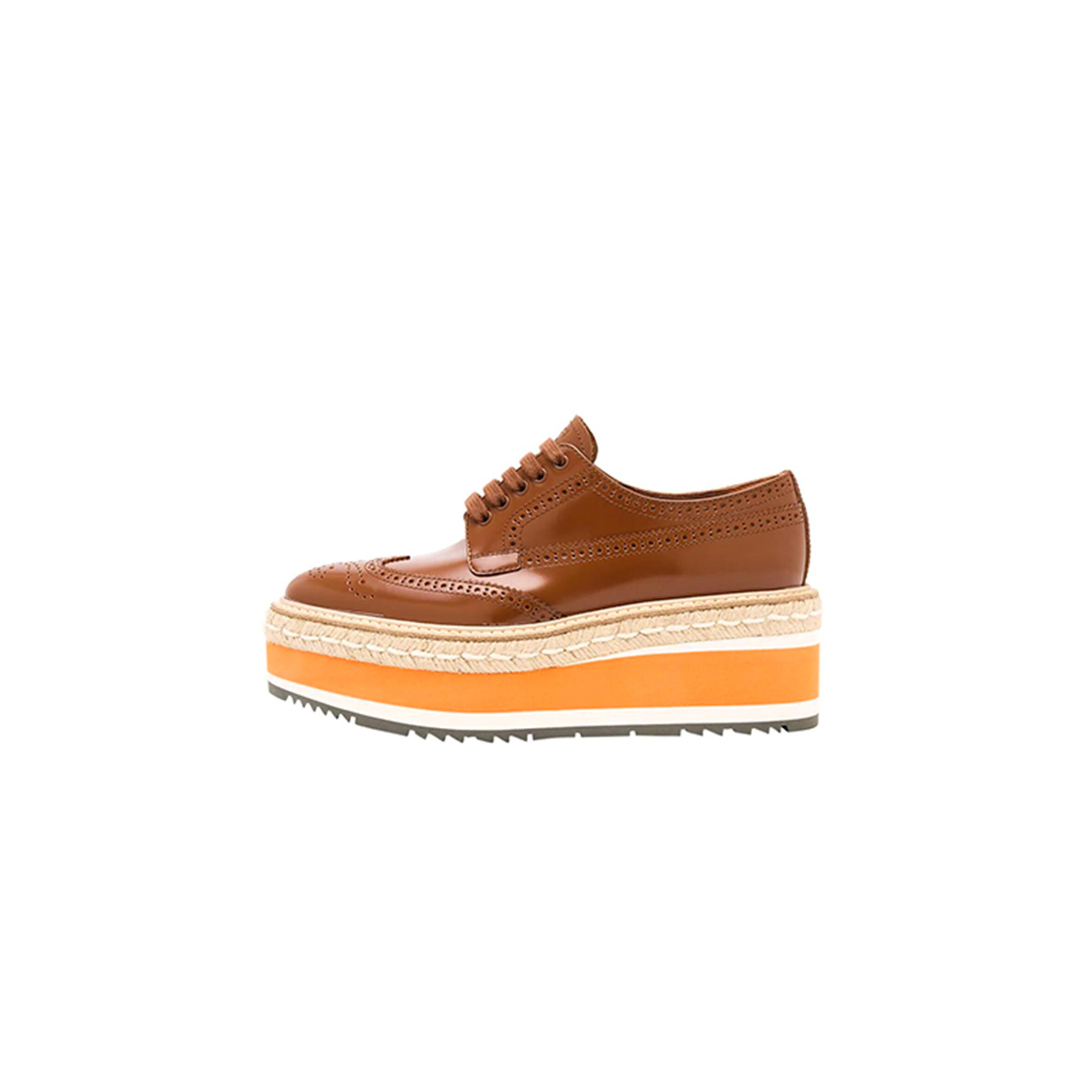 PRADA SPAZZOLATO RE-EDITION PLATFORM WINGTIP LOAFERS
